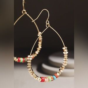 Gold Beaded Hoop Earrings